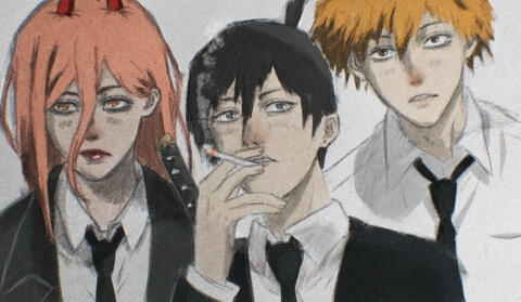 chainsaw man gang sketch