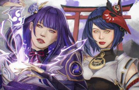 Raiden Shogun "JiU" x Kujou Sara "Siyeon"